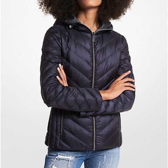 MICHAEL Michael Kors Jackets & Blazers - Michael Kors black quilted lightweight nylon logo emblem jacket large